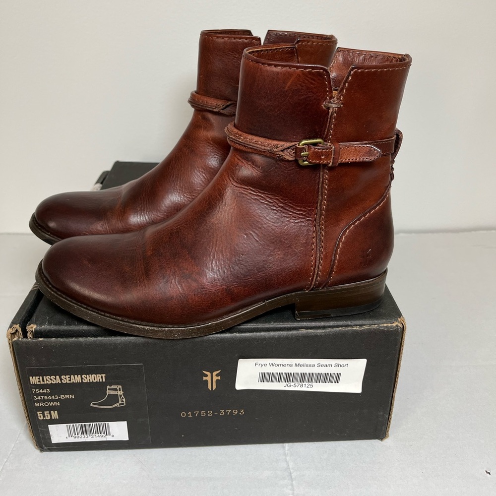 Frye Melissa Seam Short Brown booties
5.5